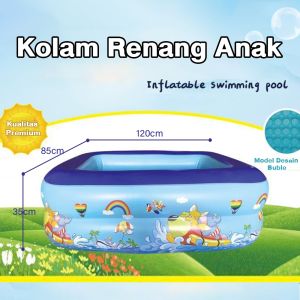 Kolam Renang Bayi Inflatable 1.2 meter / Kolam Berenang Anak 3 Rings / Kolam Ruangan Jumbo Luar