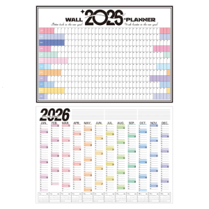 2026 Wall Mounted Calendar Yearly Planner Full Year to View Calendar 2026 Home Office Organiser Planner (74x52.5cm)