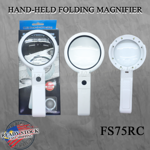 7X 5X-11X HANDHELD FOLDING MAGNIFIER /  DUAL-CIRCUIT DESKTOP MAGNIFYING GLASS - FS55RC / FS75RC / FS108RD
