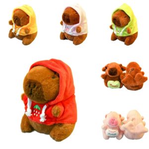 CHUN053634 Capybara Plush Toy Hoodie with Wings Simulation Doll Soft Small Size Plush Pendant for Child Gift