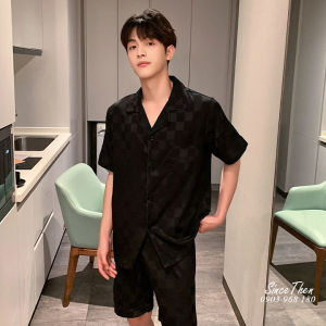 Pijama nam mặc nhà mùa hè ngắn tay lụa cao cấp màu đen - Since Then