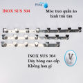Móc treo quần áo inox sus 304 bóng cao cấp- móc áo kiểu hàng dày thủ công tỉ mỉ Rina. 