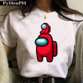 2025 New Year Spring Festival Among Us T shirt  Serigala Api Super Membunuh Cetakan Bunga Permainan T T-Shirt untuk Lelaki dan Wanita Memakai Topi Lengan Pendek Hitam  COD. 