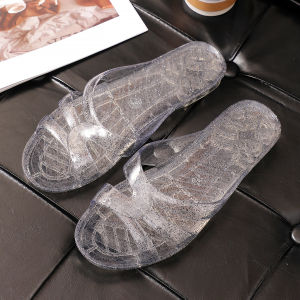 Free Shipping Thickened Crystal Slippers For Women Casual Flat Sandals Indoor And Outdoor Daily Non-Slip Bathing Slippers For Women