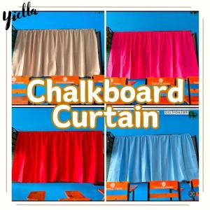 Chalkboard Curtain with size 4.5 feet or 48 inches length for School Boards Plain Geena Fabric design kurtina plain color simple - protect & decor your classroom