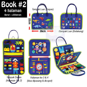 Buku Edukasi Motorik Sensorik Anak Balita Papan Halaman Montessori Busy Board Educational Book Sensory Board Busy Book