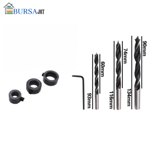 MATA BOR PELUBANG KAYU SET  UKURAN 6 8 DAN 10 MM ( 3PC) RING STOPPER KEDALAMAN 3PC (6 8 10 MM) KUNCI L 1 PC  SET 7IN1