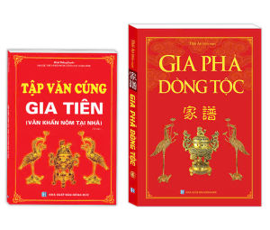 Sách - Combo 2c Tập văn cúng gia tiên (Văn khấn nôm tại nhà) + Gia phả dòng tộc (bìa cứng)