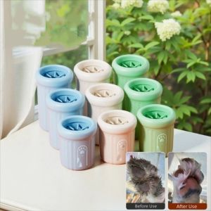 OUTOPEN Soft Pet Foot-washing Cup Detachable Automatic Paw Cleaner Cup Pet Supplies Quick Wash Paw Cleaner Device For Cats and Dogs