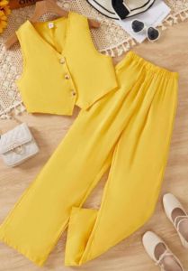 trisha Best Seller Casual Sleeveless Vest and Trousers Pants for Girl Teen Set Terno - best seller - good quality - super kapal ng tela - trending - 100 percent cotton - mall quality - Top pick - madaling maubos - trending - made of imported fabri