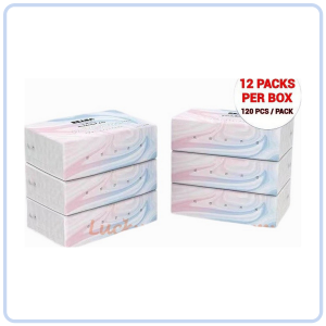 【Pure Care】 Wood Pulp 3 Ply Extra-Smooth Household Tissue Paper 120 Sheets Facial Napkins Sensitive Skin Tissue