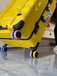 HS Luggage Cover 8pcs Set 𝗔𝗻𝘁𝗶-𝘄𝗲𝗮𝗿 Luggage Wheels Protector Cover Suitcase Wheel Protection Cover Travel Luggage