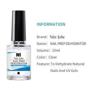 NEE JOLIE 15ml Prep Step Nail Dehydrate and Nail Primer Set Base Top Coat Glass Bottle UV Gel Polish