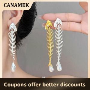 【 CANAMEK 】 1Pair Fashion Pearl Dangle Earrings Luxury Exquisite Vintage Drop Earrings Exaggerated Creativity Unique Elegant Jewelry Gifts