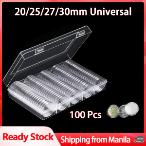 🔥100pcs Coin Capsules 20/25/27/30mm Round Plastic Coin Holder Box Case Container With Storage Organizer Box for Coin Collection Supplies