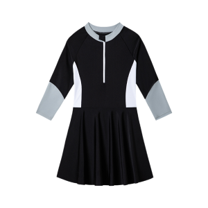 [Fast Shipping] Girls One-piece Long Sleeved Swimwear Sun Protection Quick Drying Swimsuit for Kids Girl 7-14 Yrs