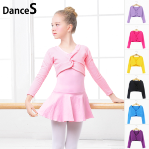 Girls Ballet wraps Ballet crop tops Overclothes Ballet dance Leotards Ballet Clothes Children Long sleeve Gymnastics Leotard Overall Colorful
