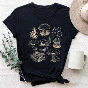 [Local Stock] HBESTY  Cottagecore Aesthetics Mushroom Collector Snail Men Women T-Shirt Graphic T Shirts Aesthetic Clothes Y2k Top Women Clothes Tees