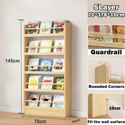 lron Poetry.PH Solid Wood Bookshelf MultiLayer Storage Rack Display Rack Behind The Door Bookshelf Shelf