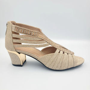 Giày sandal nữ cao gót 5cm hàng hiệu rosata màu vàng thời trang cao cấp ro172