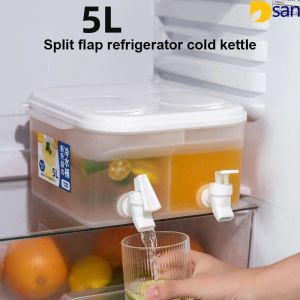 Dsan กาต้มน้ำเก็บความเย็นขนาดใหญ่5ลิตรกาน้ำชาพร้อมก๊อกคู่กาน้ำชาถังน้ำเย็นสำหรับใส่เครื่องดื่มในครัวเหยือกน้ำเย็น