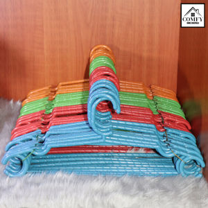 One Dozen (12pcs) 37x15.5cm Adult Colored Plastic Round Laundry Closet 14.5 Inches Hanger