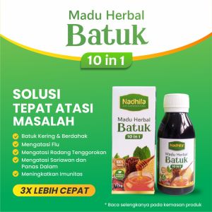 MADU HERBAL BATUK 10 IN 1 MADU BATUK NADHIFA -MADU FLU DAN BATUK NADHIFA