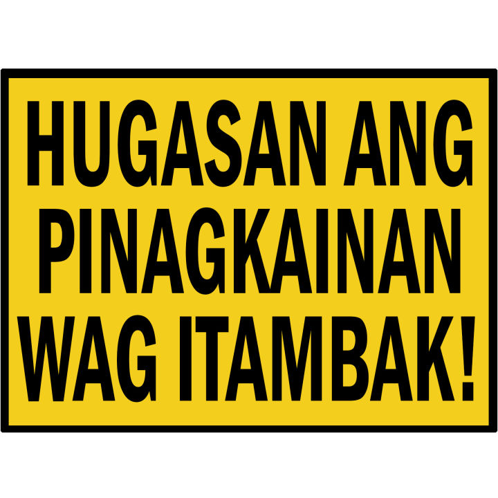 Hugasan ang Pinagkainan Pinggan - Laminated Signage Waterproof - A4 ...