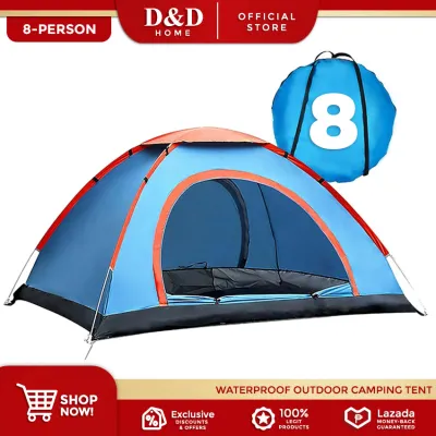 D&D Home | Outdoor Camping Tent Polyester Waterproof Fabric for 2/4/6/8 Person