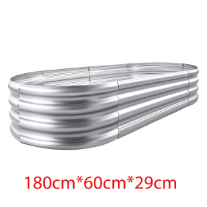 Galvanized Raised Garden Pot or Bed Premium Oval 180cm x 90cm X 29Cm