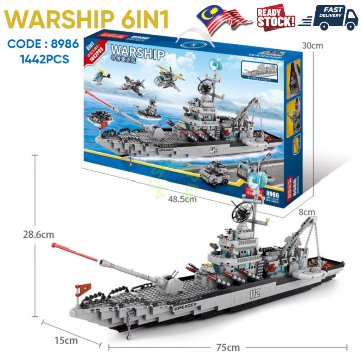 BUILDING BLOCK LELE BROTHER On-Line Selling 6in1 Military Warship