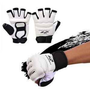 JOEYTH ดูดซับแรงกระแทก ถุงมือเทควันโด หนัง PU ระบายอากาศได้ดี นวมมวยไทย แฟชั่น ทนทาน ถุงมือชกมวยแบบครึ่งนิ้ว ฝึกซ้อมมวย
