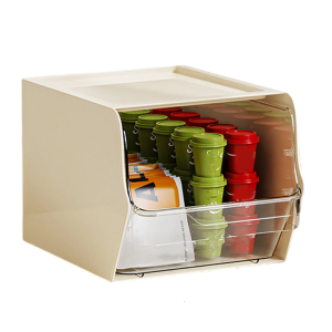Multifunctional PP Teabag Shelf Clear Window Designs Stackable Desktop or Wall Storage for Office and Coffee