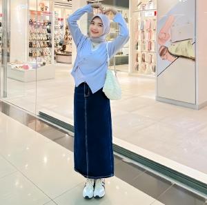 Miracle Ofc - Theana Rok Jeans Skrit Wanita Kekinian