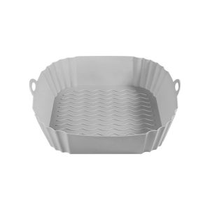 Air Fryer Container Silicone Liner Food Grade Non Stick Heat-Resistant Foldable Square Air Fryer Tray Mat Pot Microwave Oven Baking Tray Kitchen Cooking Accessories
