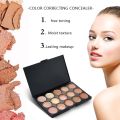 Vtrem 15 Colors Contour Palette Kit Camouflage Concealer Palette Professional Contour Eyeshadow Face Cream Makeup Foundation Kit Combination with Powder Brush for Professional and Daily Use. 