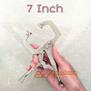 C Clamp Locking Plier 7" Inch Tang Buaya Catok Jepit Swivel Pad Vise RLP-CP6
