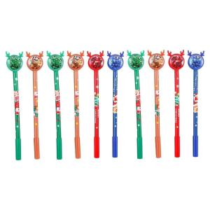 10Pieces Christmas Gel Inks Pen 0.5MM Tip Refillable Gel Pen Quick Drying Journaling Pen for Writing Note Taking