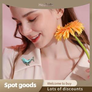 Heabety Fashion Lovely Animal Whale Brooches For Women Coat Party Jewelry Accessries Gifts