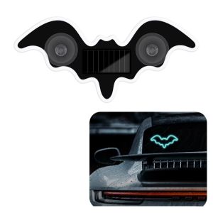 CANICECA Bat Shaped Car Neon Lights Suction Cup Solar Powered LED Car Window Lights Creative Colorful Car Triangle Window Light Car Decoration