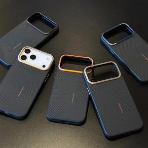 Carbon Fiber Texture Silicone Case for iPhone 17Pro 17 16 Pro Max Magne Charging Alloy Color Lens Protective Matte Back Cover