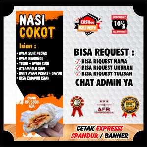 Spanduk Nasi Cokot Viral /  Banner Jualan Nasi Cokot Ukuran 60 x 160