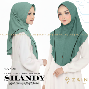 Zain - Hijab Instan Jersey Premium Korea Motif Timbul Pet Tebal Antem Jilbab Instan Simpel Shandy