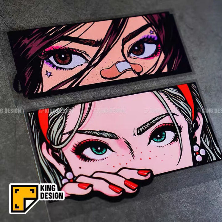 JDM Stickers Eye Car Stickers Anime Beautiful Girl Window Stickers Motorcycle Body Stickers
