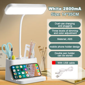 Lampu meja【Garansi 10 tahun】 lampu malam lampu pajangan lampu LED lampu meja multifungsi 3 in 1 dengan tong pena dudukan ponsel