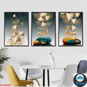 Tranh tráng gương treo tường thanh lý combo 3 bức treo phòng khách hành lang phòng làm việc tranh trang trí tường siêu đẹp
