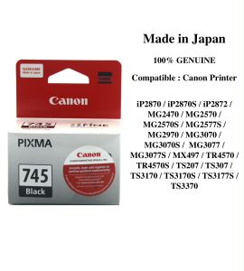 Canon Cartridge for Canon Pixma Printer iP2870 / iP2870S / iP2872 / MG2470 / MG2570 / MG2570S / MG2577S / MG2970 / MG3070 / MG3070S /  MG3077 / MG3077S / MX497 / TR4570 / TR4570S / TS207 / TS307 / TS3170 / TS3170S / TS3177S / TS3370 ( CL-746 and PG-745 )