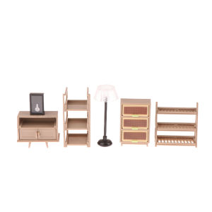 💕 Store opening 💕 1 12 Dollhouse Shoe Cabinet Bookshelf Floor Lamp Wall Clock Dollhouse Living Room Furniture Decoration Dolls House Accessories