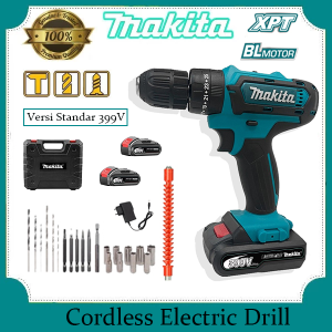 MAKlTA Mesin bor 399V 2baterai cas 10mm bor listrik murah bor tangan baterai besi tembok Beton kayu Cordless Drill bor cas