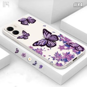 (Lokal Ready) Casing hp Vivo Y17S Y27S Y27 5G Y36 4G Y36 5G Y02 Y02T Y12s Y21 Y16 Y35 Y22 Y22s Y11 Y12 Y12i Y15 Y15s Y02s Y01 Y20 Y20s Y12A Y17 Y91C Y1S Y93 Y95 Y19 Y71  Vintage Ungu Biru Butterfly Kertas Graffiti Soft Case